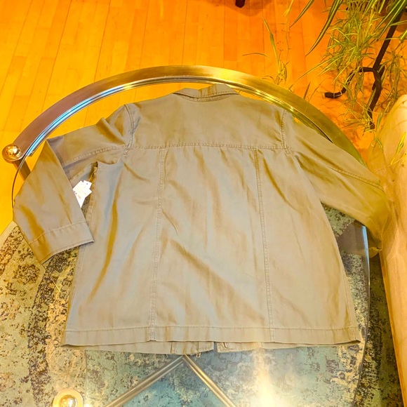 ✨ Abound✨Khaki Military Jacket W/Four Front Pockets & Left Arm Patch - Picture 3 of 15